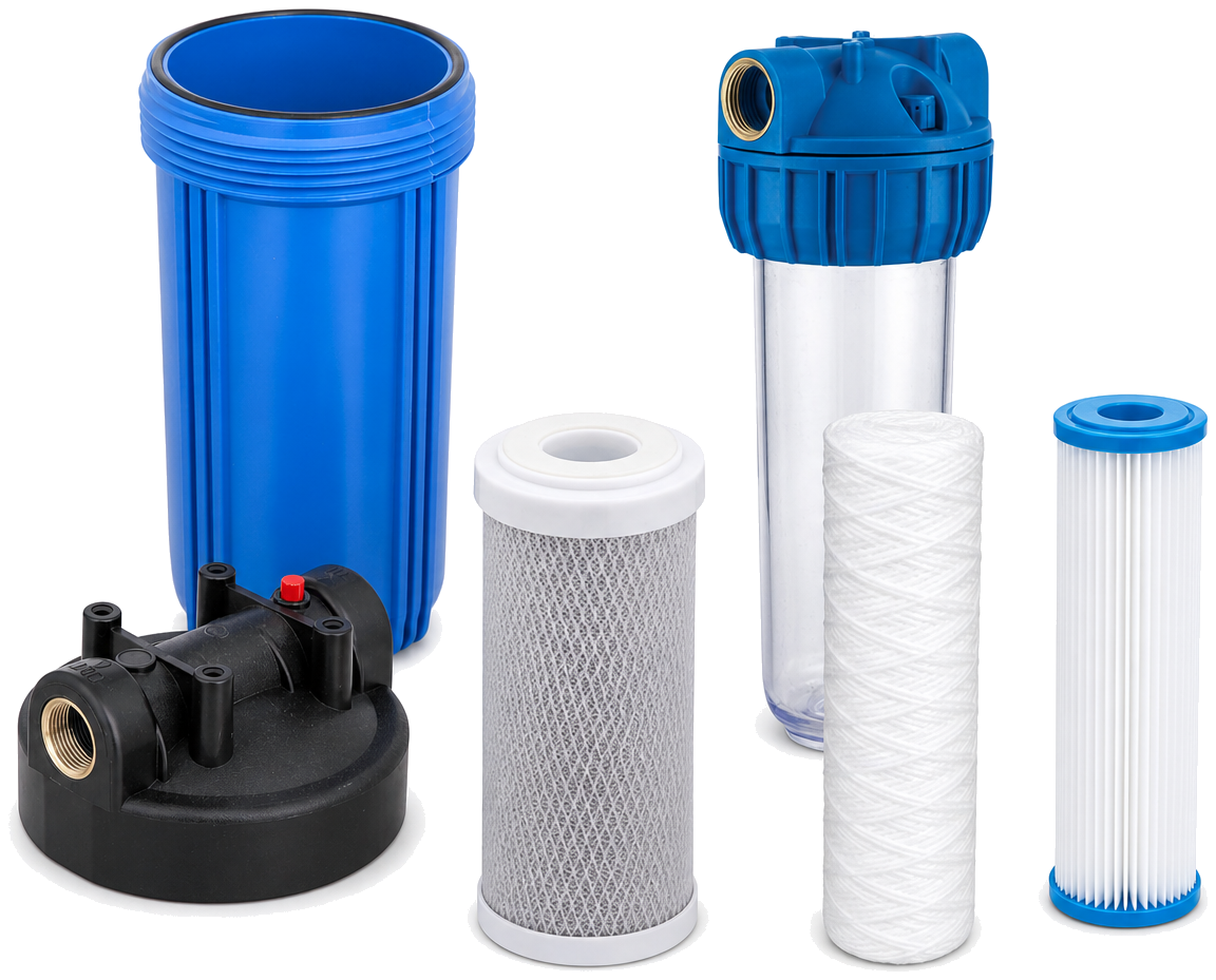 Portafiltros y cartuchos para tratamiento de agua